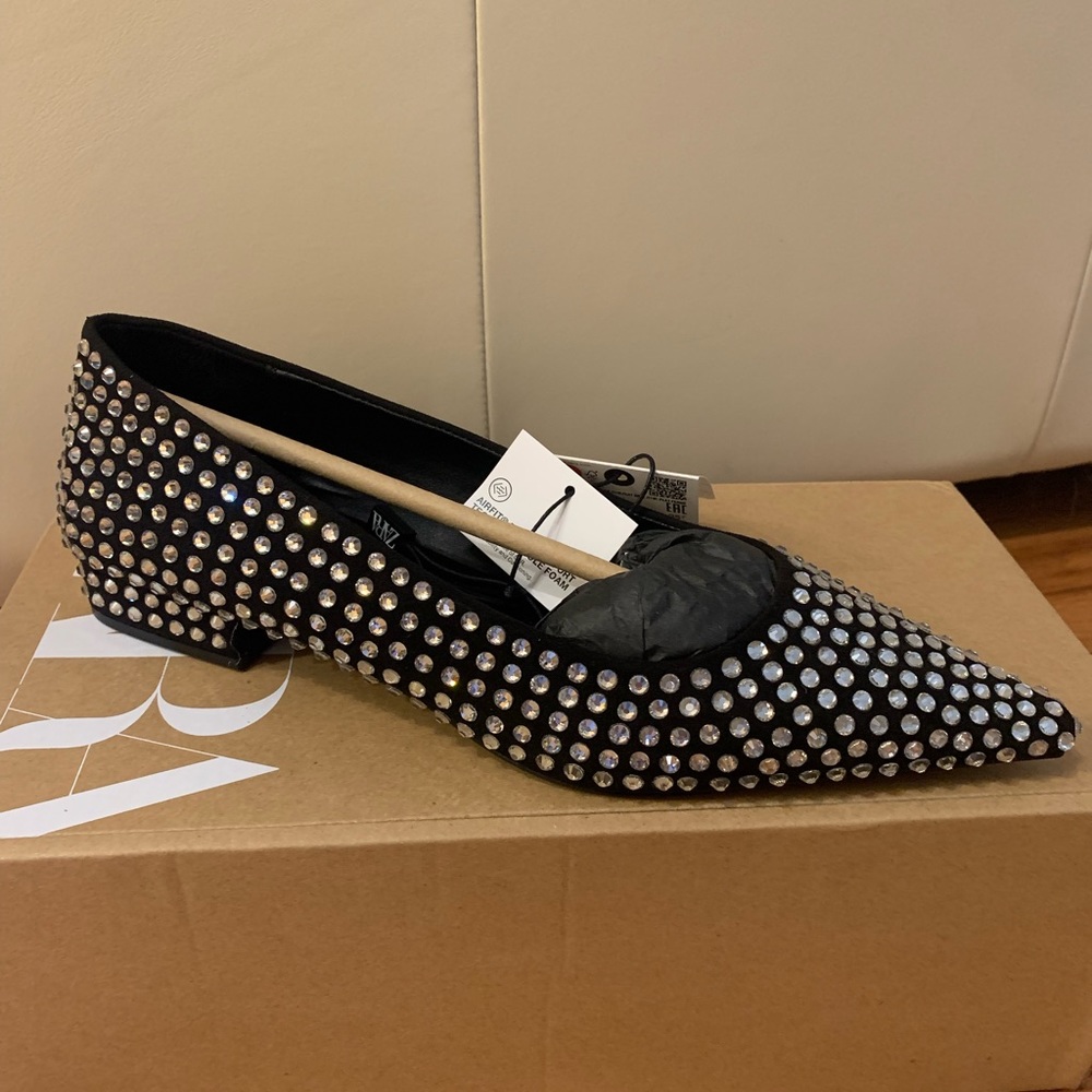 ZARA Crystal Ballet Flats NWT